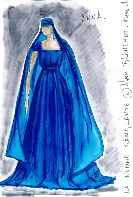 Croquis costumes la Nonne sanglante