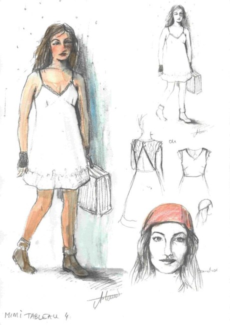 Croquis costume bohème notre jeunesse 