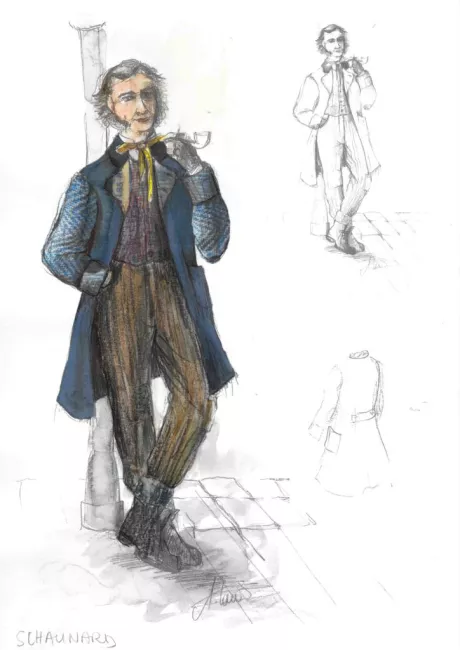 Croquis costume bohème notre jeunesse 