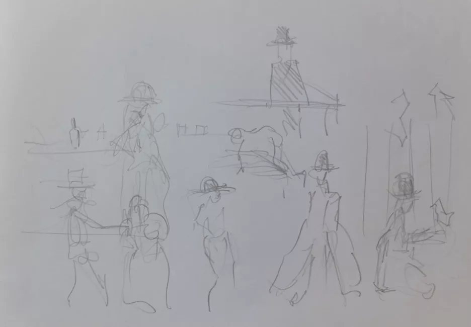 Beaux-Arts, dessin et répétition Les Eclairs