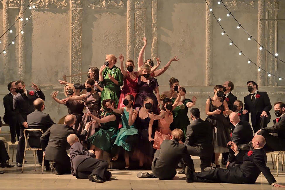 Photo de répétition de Roméo et Juliette avec le choeur Accentus © Stefan Brion