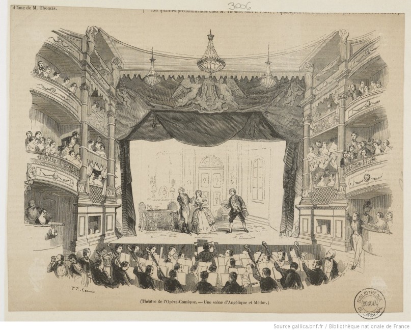 Représentation d’Angélique et Médor d'Ambroise Thomas à l'Opéra-Comique en 1843. BnF