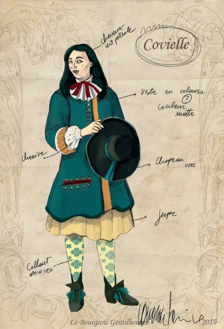 Croquis du costume de Covielle, Le Bourgeois Gentilhomme © Vanessa Sannino