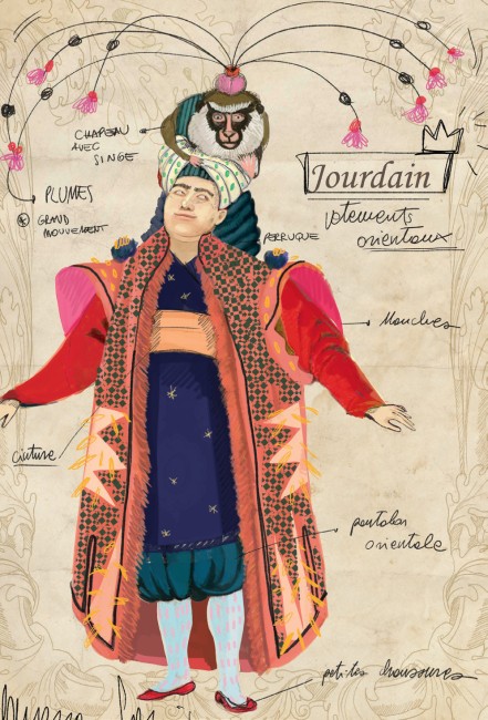 Croquis du costume de Mr Jourdain, Le Bourgeois Gentilhomme © Vanessa Sannino