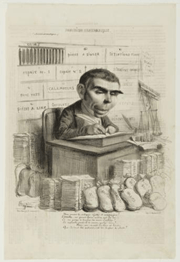 Portrait-charge d’Eugène Scribe, Benjamin Roubaud, 1841, Maison de Balzac, Paris