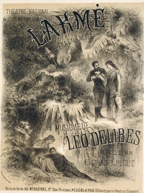 Affiche de la création de Lakmé à l’Opéra-Comique, 1883, Bibliothèque nationale de France, Collection Opéra-Comique
