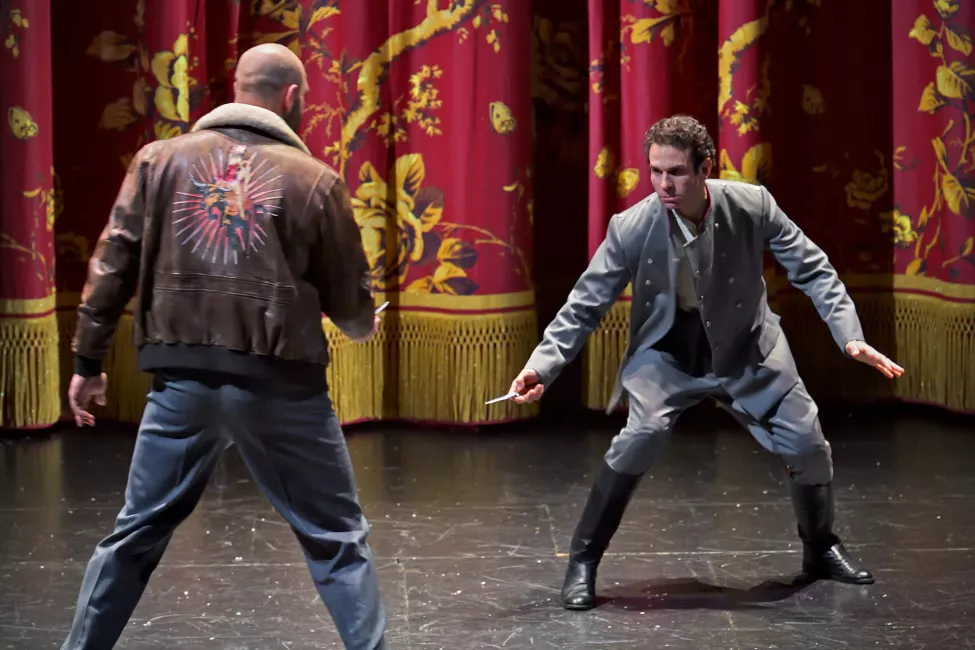 Frédéric Antoun (Don José), Jean-Fernand Setti (Escamillo) © Stefan Brion