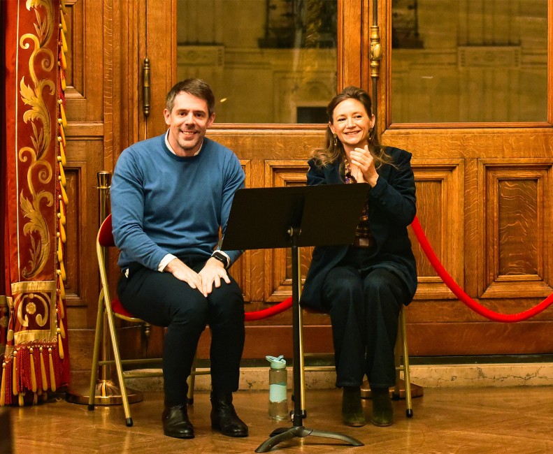Masterclasse de Sabine Devieilhe et Mathieu Pordoy avec l'Académie de l'Opéra-Comique, Foyer, novembre 2024 © Paul Abi Hayla