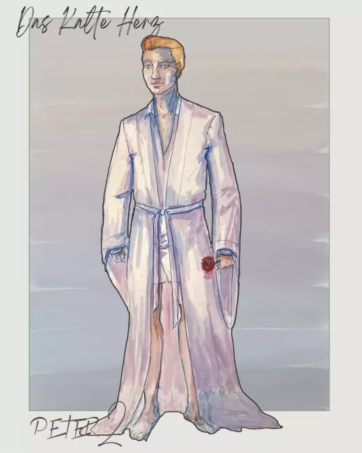 Croquis costume n°2 de Peter (Nuit sans aube, 2026) © Molly Irelan