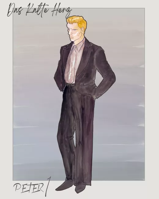 Croquis costume de Peter n°1 (Nuit sans aube, 2026) © Molly Irelan