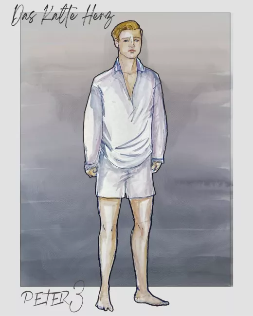 Croquis costume de Peter n°3 (Nuit sans aube, 2026) © Molly Irelan