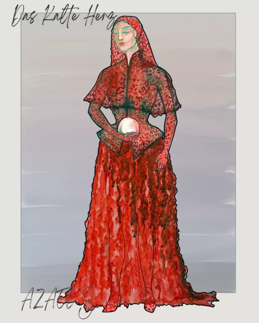 Croquis costume de Clara n°2 (Nuit sans aube, 2026) © Molly Irelan