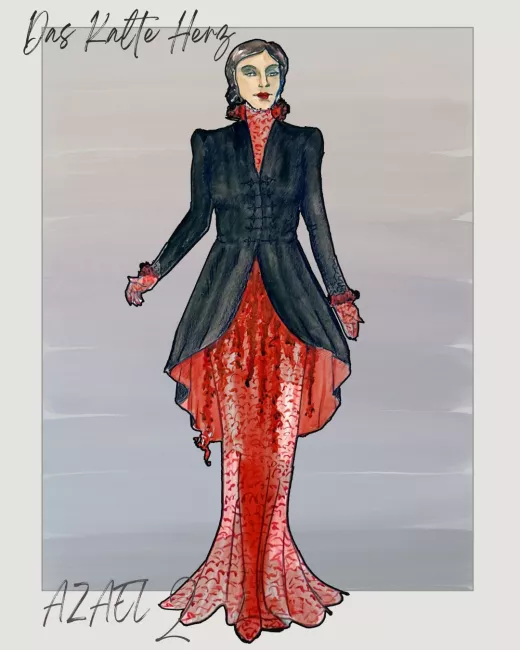 Croquis costume de Azael n°2 (Nuit sans aube, 2026) © Molly Irelan