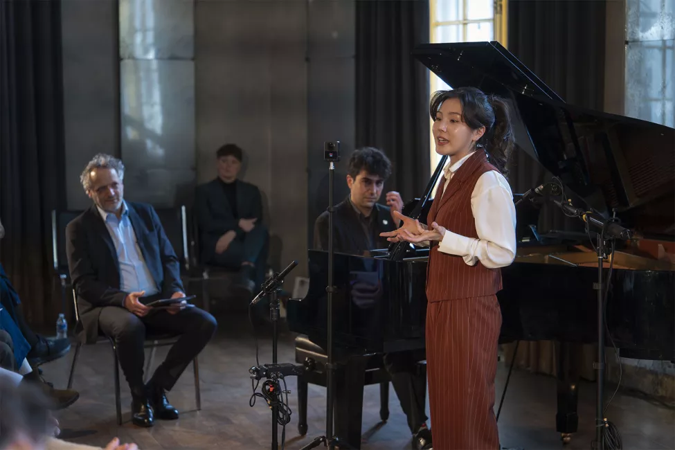 Masterclasse avec Louis Langrée, organisée à la Villa Albertine, au Payne Whitney Mansion à New York, le 23 mars 2026