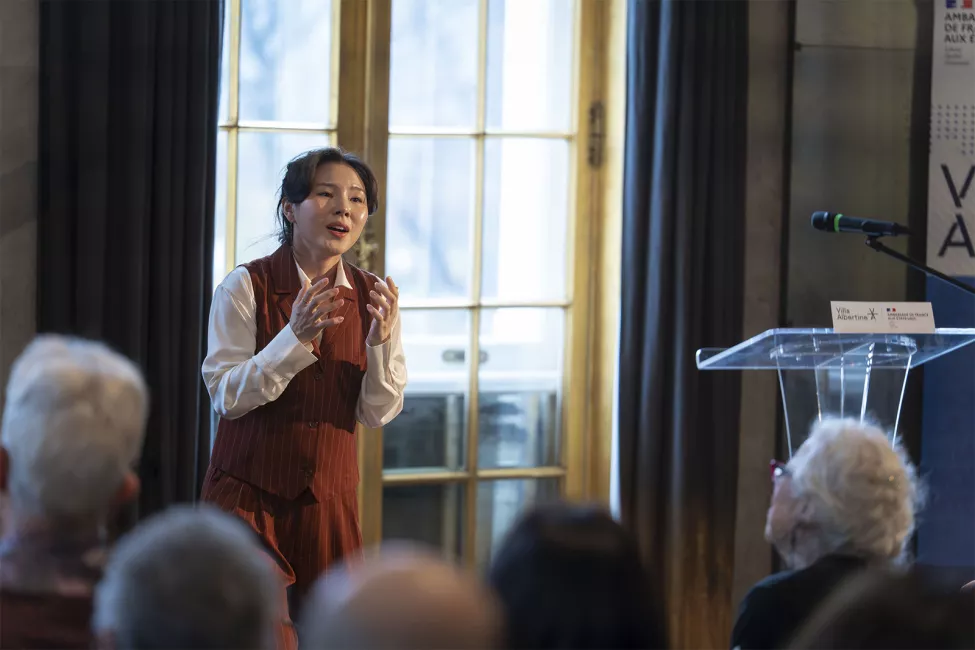 Masterclasse avec Louis Langrée, organisée à la Villa Albertine, au Payne Whitney Mansion à New York, le 23 mars 2026
