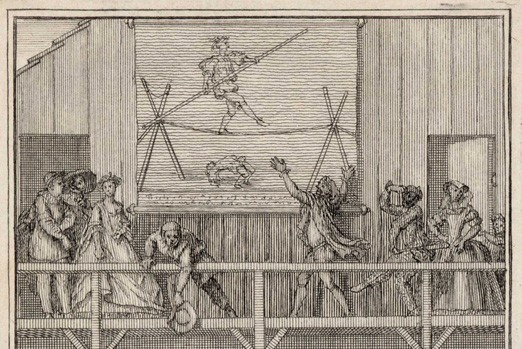 	<p>Le théâtre de la foire [détail], gravure de Bernard Picart, 1730 © Gallica-BnF</p>
 
