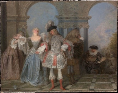 	<p>Les Comédiens Français par Antoine Watteau, vers 1720. Jules Bache Collection ©MetMuseum</p>
 