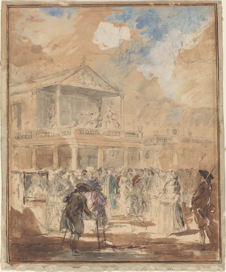 Procession théâtrale à Paris, attribué à Saint-Aubin, 1782