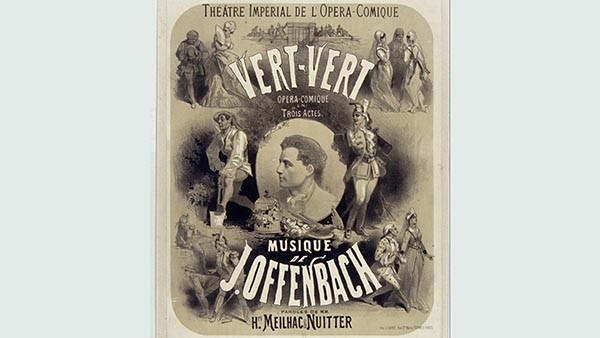 Affiche de Vert-Vert à l’Opéra Comique en 1868
