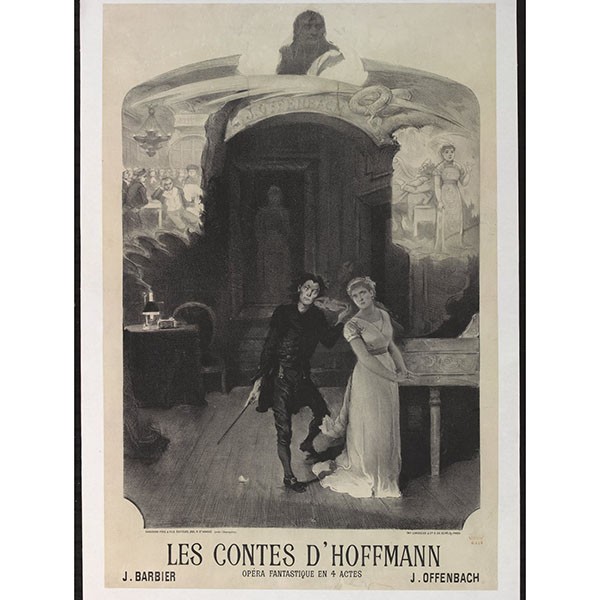 	<p>Affiche des Contes d’Hoffmann, opéra fantastique créé en 1881 à l’Opéra Comique. © BnF</p>
 