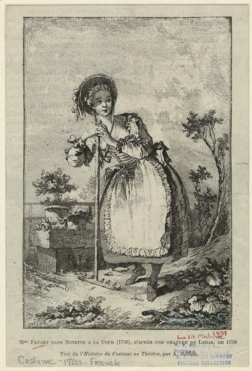 	<p>Justine Favart dans Ninette à la Cour (1756) © MetMuseum</p>
 