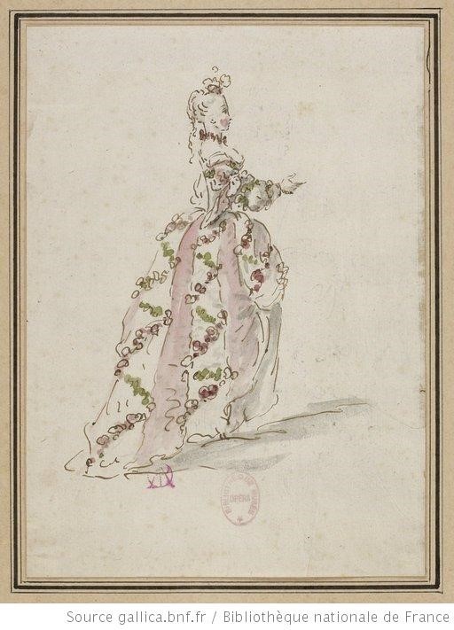 	<p>Maquette de costume de Boquet pour Les trois sultannes, 1761 © BnF</p>
 
