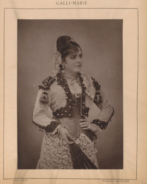 	<p>Célestine Galli-Marié par Nadar, env. 1880 © Rijksmuseum</p>
 